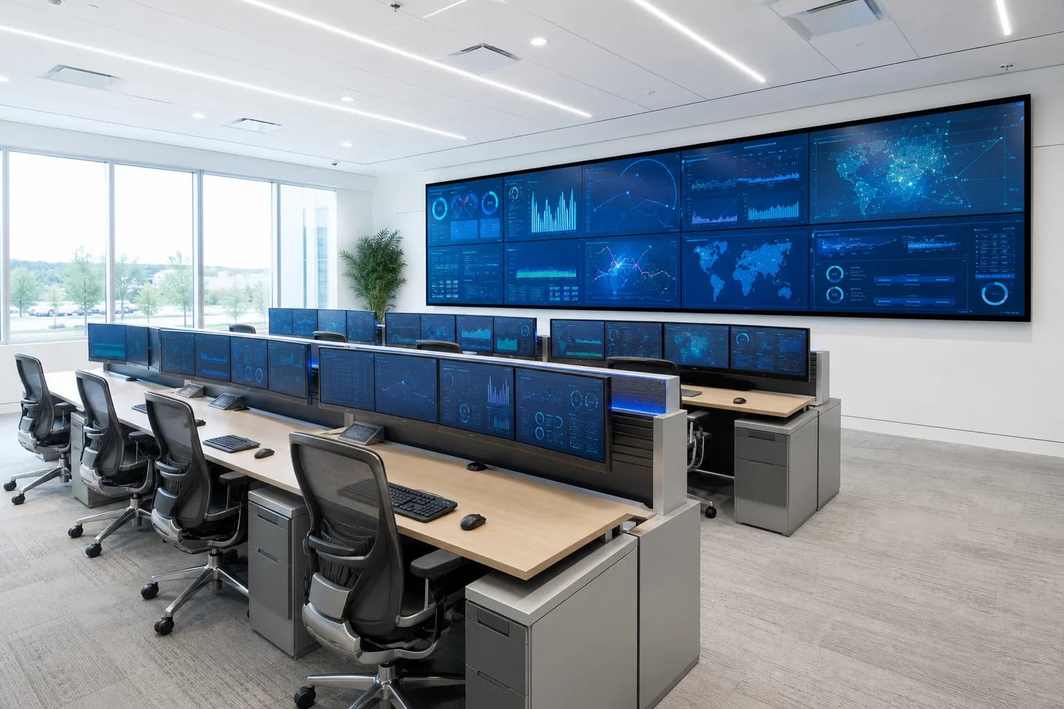 Typical traffic monitoring control room — illustrative scene