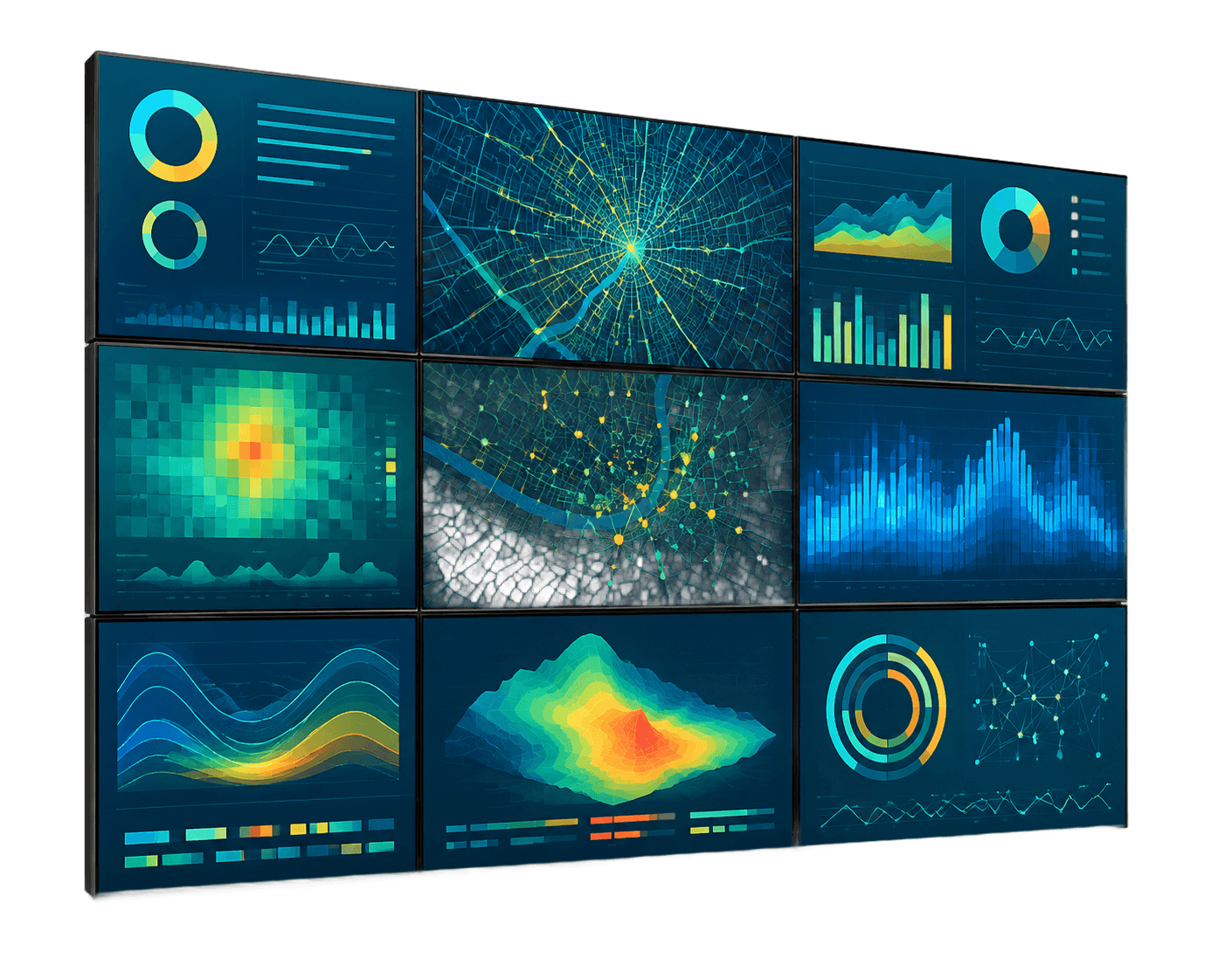 Video wall display — illustrative