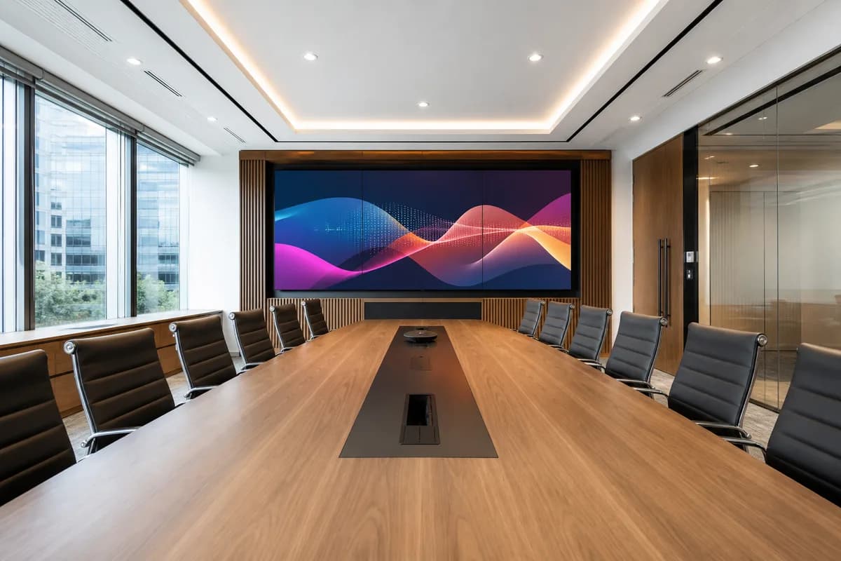Typical conference room switching configuration — illustrative scene